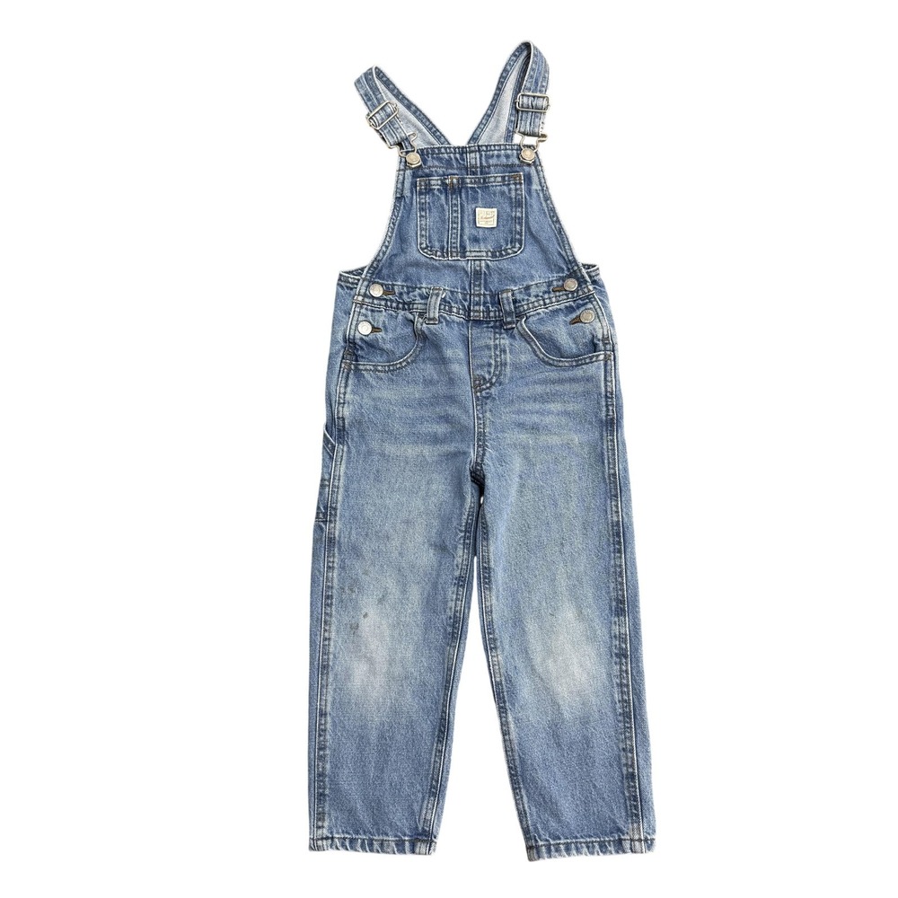Old Navy Denim Overalls Toddler 4T Blue Straight Leg Workwear‎ Adjustable Jeans